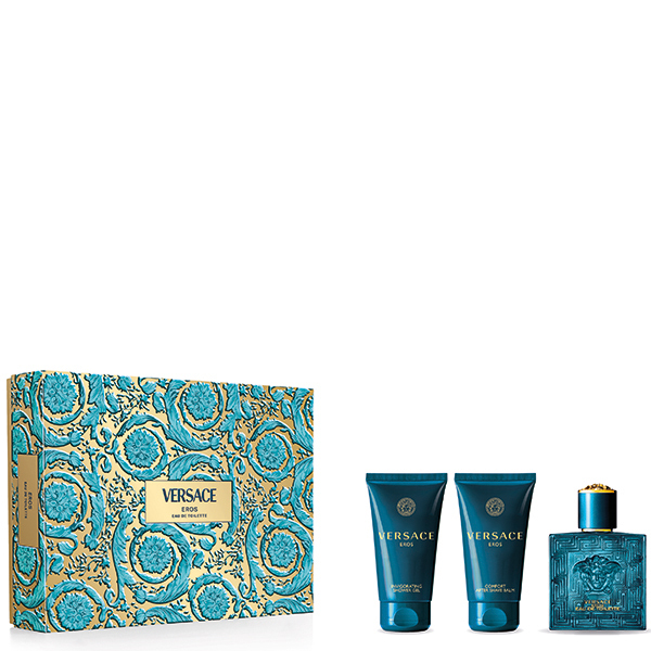 КОМПЛЕКТ VERSACE Eros Eau de Toilette Комплект тоалетна вода, душ-гел и афтършейв балсам - Versace КОМПЛЕКТ VERSACE Eros Eau de Toilette Комплект тоалетна вода, душ-гел и афтършейв балсам - Versace