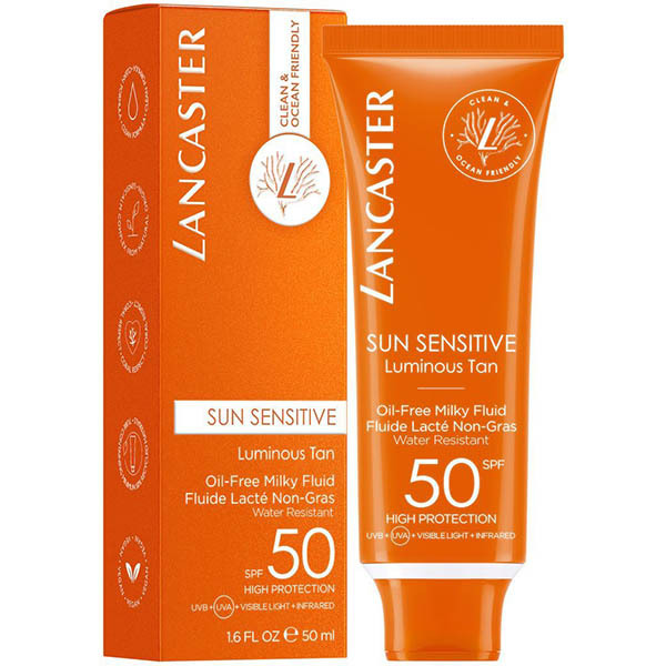 LANCASTER Sun Sensitive Oil-Free Milky Fluid SPF50 | Lancaster | Слънцезащитен крем за лице против тъмни петна и бръчки