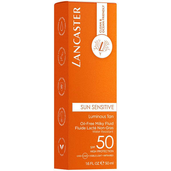 LANCASTER Sun Sensitive Oil-Free Milky Fluid SPF50 | Lancaster | Слънцезащитен крем за лице против тъмни петна и бръчки