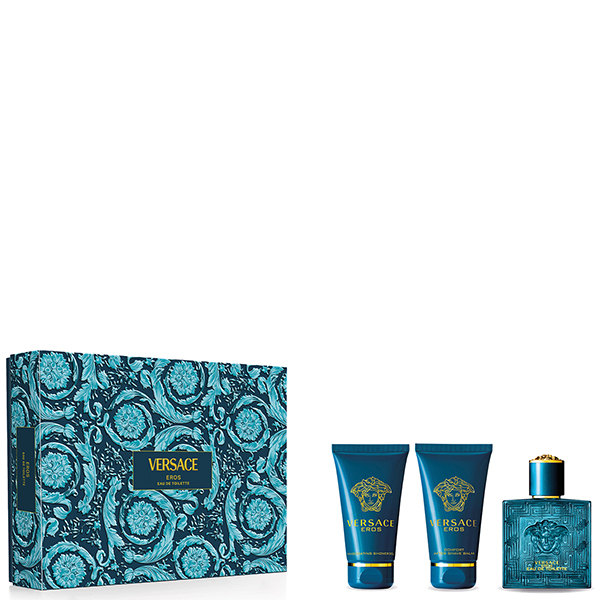 КОМПЛЕКТ VERSACE Eros Eau de Toilette Комплект тоалетна вода, душ гел и афтършейв балсам - Versace КОМПЛЕКТ VERSACE Eros Eau de Toilette Комплект тоалетна вода, душ гел и афтършейв балсам - Versace