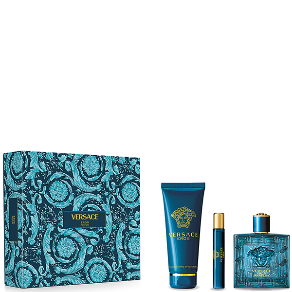 КОМПЛЕКТ VERSACE Eros Parfum  Комплект парфюм, душ гел и миниатюра - Versace