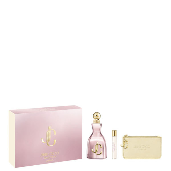 КОМПЛЕКТ Jimmy Choo I want Choo With Love Eau de Parfum Комплект парфюмна вода, миниатюра и несесер - Jimmy Choo