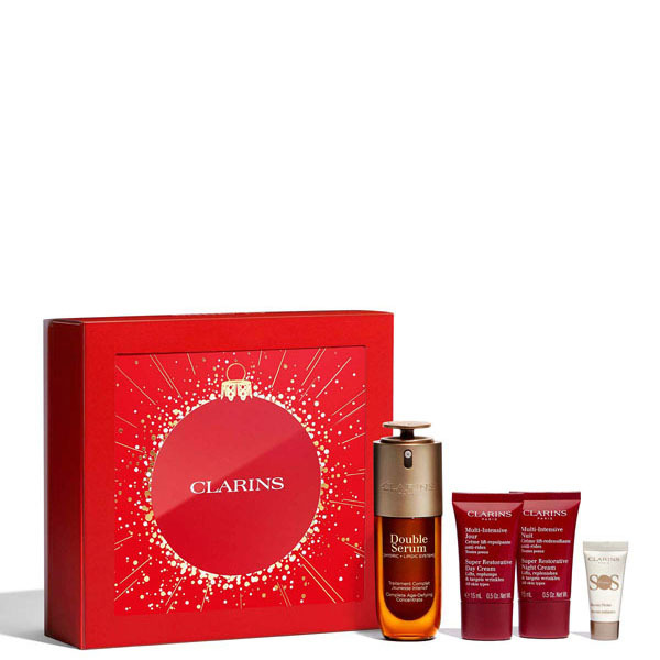 КОМПЛЕКТ Clarins Double Serum & Super Restorative Collection Комплект с концентрат за цялостна антиейдж грижа - Clarins