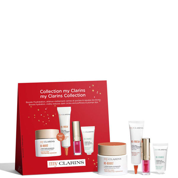КОМПЛЕКТ Clarins My Clarins Collection Комплект крем и маска за лице, околоочен крем и олио за устни - Clarins